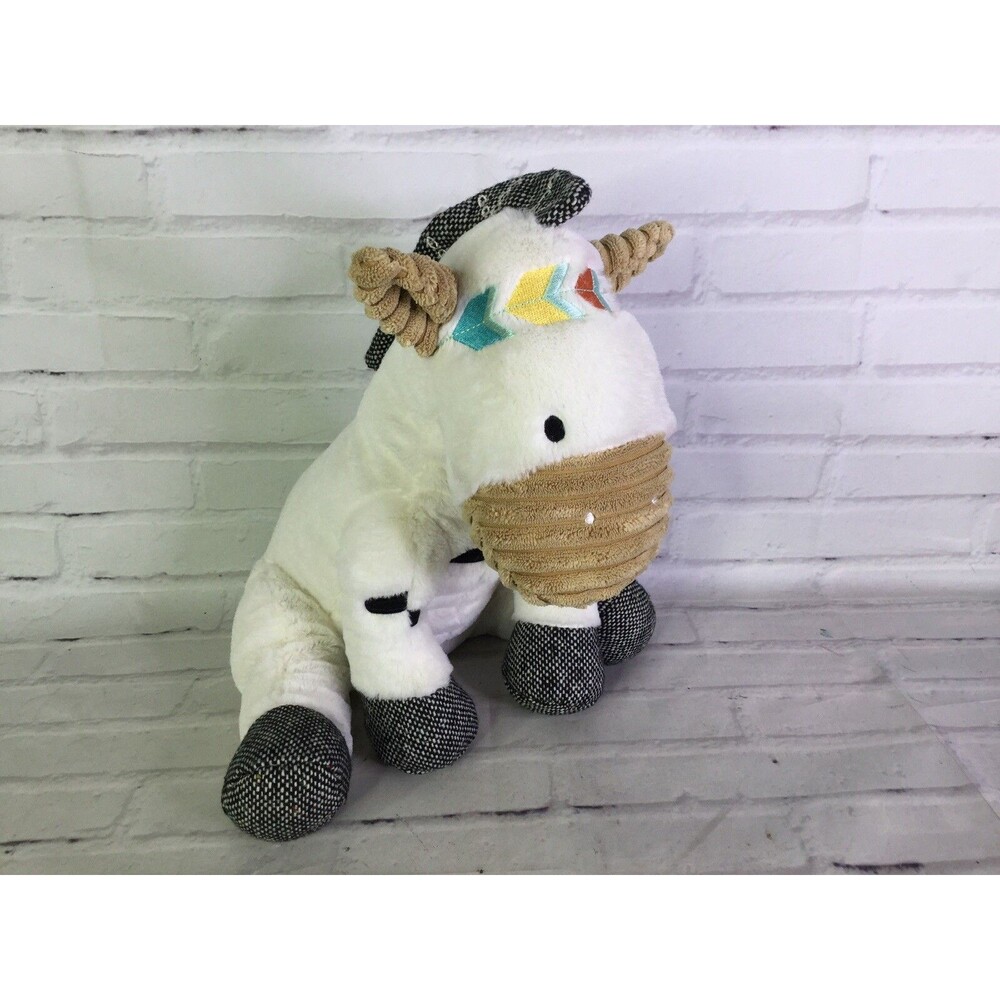 Levtex Baby Plush Zebra White Black Tan Stuffed Animal Lovey Boho